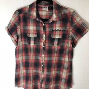 Harley Davidson S/S Red Plaid size M